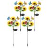 Solar Sunflower Lights Outdoor Waterproof Warm White Solar Landscape Lights With 2 Lighting Modes Ip44 Decorative Solar Flower Lights For Yard Patio P