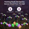 4 Packs Solar Skull Lights Outdoor Halloween Decorations Solar Powered With 6 Skull Heads 2 Lighting Modes Ip45 Waterproof Halloween Yard Lights For L