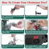 2Pcs Solar Powered Lighted Christmas Tree Urn Filler With Light Artificial Xmas Trees Light With Berries Decor Balls Led Pathway Pine Tree Ip44 Waterp