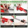 2-In-1 Pole Saw & Fruit Picker With 1.3-13Ft Extendable Stainless Steel Pole Manual Tree Pruner With 65Mn Steel Blade Fruit Picking Basket Storage Bag