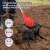 21V Electric Cordless Tiller Cultivator Powered Garden Tiller With 4 Blades 16 Steel Tines 550W 300Rpm 4000Mah Battery Tilling 9-In Width & 9-In Depth