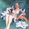 3 Pack Inflatable Pool Floats For Adult 1 Drink & Snack Float 2 Water Hammocks With High Buoyancy Pillows Cooling Mesh