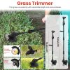 3-In-1 Cordless Electric Pole Saw & Mini Chainsaw & Grass Trimmer Kit With Adjustable Length 2Pcs 21V 1500Mah Batteries 4In/6In Chains Saw Blade 5Pcs