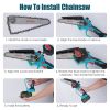 2-In-1 Cordless Pole Saw And Mini Chainsaw With Extension Pole 21V Battery 6” Electric Brushless Pole Chainsaw With Digital Display Auto Oiler Safety