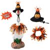 Porch Goose Halloween Costume For 23" Goose Statue Purple Black Stand Collar Cape & Pumpkin Spider Wizard Hat Halloween Yard Decor