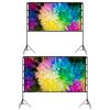 100Inch Projector Screen With Stand 16:9 4K Hd Rear Front Wrinkle-Free Portable And Foldable Movie Screen With Carry Bag For Indoor Outdoor Home Theat