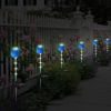 2Pcs Solar Powered Tulip Garden Light Wind Mill Waterproof Landscape Stake Lamp Decorative Lawn Lights For Yard Driveway Walkway Patio