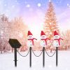 1Pc Solar Powered Lamp 3 Snowmen Outdoor Decorative Christmas Lamp Garden Stake Light Ip55 Waterproof Santa Landscape Light Warm White Led Lighting Pa