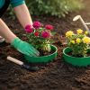 12Pcs 10In Planting Grow Rings Adjustable For Outdoor Plants Interlocking Pp Plant Protection Rings With Hand Shovel Deep Watering Plant Guards For Ve