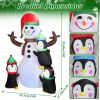 5.9Ft Christmas Inflatable Outdoor Decoration Snowman Penguin Blow Up Yard Decoration With Led Light Built-In Air Blower For Winter Holiday Xmas Garde