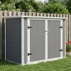4.6X2.4 Ft Resin Outdoor Storage Shed With Hydraulic Lid & Ramp Lockable Horizontal Storage Cabinet For Garden Tools Firewood Outdoor Supplies And Pet