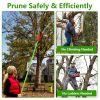 2 In 1 Extra Long Manual Pole Saw 8.23-15.12Ft Extendable Tree Pruner For High Branches With Pruner Scissors 2 Double-Hooked Saw Blades Goggles Gloves