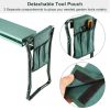 Foldable Garden Kneeler Seat W/ Kneeling Soft Cushion Pad Tools Pouch Portable Gardener Kneeling Bench Stool