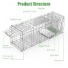 31X12X11” Heavy Duty Folding Live Animal Trap Cage Humane Easy To Catch And Release Trap For Stray Cats Raccoons Squirrel Skunk Groundhog Armadillo Ra