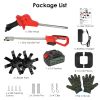 21V Electric Cordless Tiller Cultivator Powered Garden Tiller With 4 Blades 16 Steel Tines 550W 300Rpm 4000Mah Battery Tilling 9-In Width & 9-In Depth