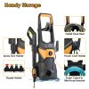4200Psi 1.85Gpm 1800W Electric Pressure Washer High Pressure Cleaning Machine Portable Car Power Washer With Spray Gun 4 Nozzles Foam Cannon Holders F