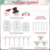 3Pcs 2D Christmas Snowman Yard Decoration Snowman Family Outdoor Decoration With 90Pcs Led Warm Yellow Lights 8 Lighting Modes Ip44 Waterproof For Chr
