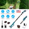 Pole Mini Hedge Trimmer & Grass Shear Electric Cordless Handheld Hedge Trimmer With 90° Rotatable Head Telescopic Extension Pole Gloves Goggles 2Pcs 2