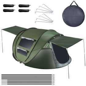 5-8 Person Pop Up Tent Automatic Setup Camping Tent Waterproof Instant Setup Tent With 4 Tent Poles 2 Mosquito Net Windows Carrying Bag For Hiking Cli