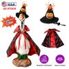 Porch Goose Halloween Costume For 23" Goose Statue Pumpkin Spider Wizard Hat, Red & Black Cape Outfit Halloween Yard Decor