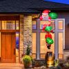 8Ft Climbing Inflatable Santa Claus With Light Hanging Blow Up Christmas Inflatable Indoor Outdoor Christmas Decorations 3 Santa Claus 3 Merry Christm