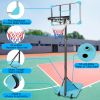 Portable Kids Basketball Hoop With Wheels, Height Adjustable 5.6 To 7Ft Basketball Goal System Indoor Outdoor For Kids Teens Adults