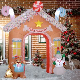 10FT Giant Inflatable Candy House Archway, Christmas Blow Up Arch with LED Lights for Indoor, Outdoor, Yard