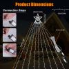 11.48Ft 350Led Multicolored Christmas Star Waterfall Tree String Light Indoor Outdoor Waterproof String Lights With Star Topper 8 Light Modes Memory F