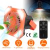 Portable Camping Lantern Fan 10000Mah Battery Powered Hanging Fan Usb Rechargeable Tent Fan With 4 Light Modes 3 Wind Modes Emergency Power Bank Remot