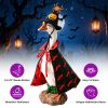 Porch Goose Halloween Costume For 23" Goose Statue Pumpkin Spider Wizard Hat, Red & Black Cape Outfit Halloween Yard Decor