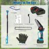 2-In-1 Cordless Pole Saw And Mini Chainsaw With Extension Pole 21V Battery 6” Electric Brushless Pole Chainsaw With Digital Display Auto Oiler Safety