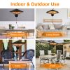 1500W Outdoor Hanging Patio Heater Ultra-Quiet Electric Heating Lamp Ip23 Waterproof 2 Heating Levels Overheating Protection Ceiling Mounted Outdoor H
