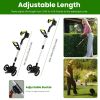 21V Electric Weed Edger Cordless String Trimmer Grass Mower Eater Bush Cutter With 16800Rpm 2X 3000Mah Batteries 3.6-4.6Ft Length 90° Rotatable Angle