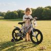 16 Inch Kids Bike With Training Wheels, Children\'S Bicycle With Magnesium Alloy Wheels, Dual U-Brakes, Adjustable Quick-Release Seat, Water Bottle &