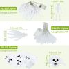 3Pcs Halloween Light Decorations Total 50 Leds 24Ft Halloween String Lights Colorful 3D Skeleton Ghost String Lights Gauze Skull String Lights Spooky