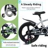 18 Inch Kids Bike With Training Wheels, Children\'S Bicycle With Magnesium Alloy Wheels, Dual U-Brakes, Adjustable Quick-Release Seat, Water Bottle &