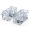 2Pcs 18X8X10In Humane Single Door Live Animal Trap Collapsible Galvanized Iron Animal Cage Catch And Release For Small Squirrel Raccoon Feral Cat Weas
