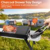 Foldable Charcoal Bbq Grill With Shelf Stainless Steel Grill Net Easy Setup Portable Tabletop Barbecue Grill For Camping Picnic Outdoor Party Backyard