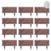 12Pcs Stone Fence Edging Panels, Imitation Stone Pp Garden Border With Rotatable Connectors, Easy Snap Assembly Adjustable Angle For Garden Yard Lawn