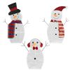3Pcs 2D Christmas Snowman Yard Decoration Snowman Family Outdoor Decoration With 90Pcs Led Warm Yellow Lights 8 Lighting Modes Ip44 Waterproof For Chr