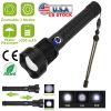Led Tactical Flashlights 30000Lm Usb Rechargeable Flashlight Water-Resistant Zoomable Led Torch W/ 3 Modes Sos 3200Mah Battery Handheld Flashlights Fo
