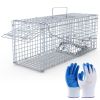 25.59Inch Live Humane Animal Trap Cage Heavy Duty Folding Catch And Release Rodent Cage For Rabbit Squirrel Possum Skunk Kitten Raccoon And More