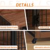32.5" Dog Crate Furniture With Lockable Wheels Heavy Duty Wooden Dog Kennel With 2 Doors Steel Metal Pet Cage End Table Brown Indoor Dog House For Sma