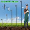 94Inch Squirrel Proof Bird Feeder Pole Heavy-Duty Bird House Pole  Outdoor Bird Feeding Station With 5 Adjustable Heights 4 Shepherd Hooks Top & Side