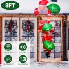 8Ft Climbing Inflatable Santa Claus With Light Hanging Blow Up Christmas Inflatable Indoor Outdoor Christmas Decorations 3 Santa Claus 3 Merry Christm