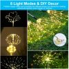 2Pcs Solar Powered Starburst Lights 240 Leds Firework Lamp Garden Path Decor Lights