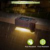 4Pcs Solar Powered Led Step Lights Outdoor Ip55 Waterproof Dusk To Dawn Sensor Fence Lamps For Stairs Yard Railing