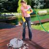 15In High Pressure Washer Flat Surface Cleaner 4000Psi Stainless Steel Disc Power Washer Broom With 3 Wheels 2 Washer Extension Wands 2 Replacement No