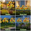 Solar Sunflower Lights Outdoor Waterproof Warm White Solar Landscape Lights With 2 Lighting Modes Ip44 Decorative Solar Flower Lights For Yard Patio P