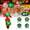 8Ft Climbing Inflatable Santa Claus With Light Hanging Blow Up Christmas Inflatable Indoor Outdoor Christmas Decorations 3 Santa Claus 3 Merry Christm